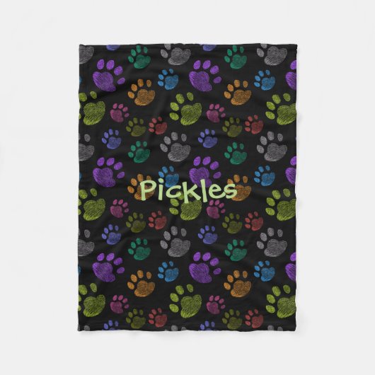 Pup Paw Fleece Dog Blanket, Small Deken (Voorkant)