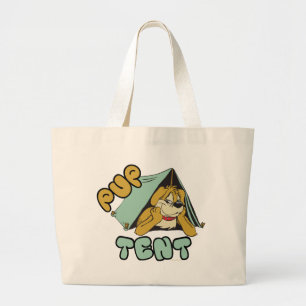 Pup Tent Camping Grote Tote Bag