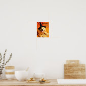 Pup with heks Pet and Broom Poster (Keuken)