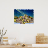 PUPIES ET FLEURS - POSTER DE RÉCUPÉRATION EN OR (Cuisine)