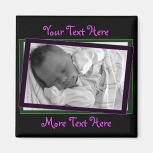 Puple en groene Neon Lijst Magnet Magneet