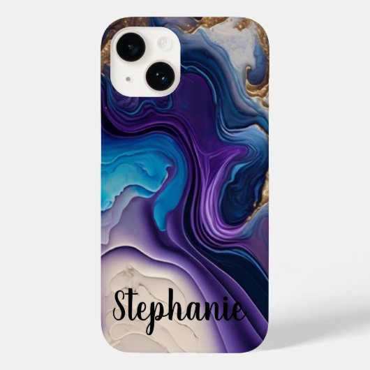 Puple Mable Roos Gold Naam Script Case-Mate iPhone Case (Achterkant)