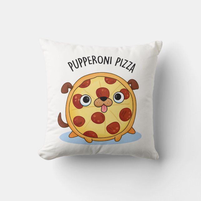 Pupperoni Pizza Grappige Pizza Pun Kussen (Voorkant)