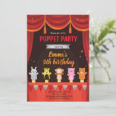 Puppet birthday party invitation (Debout devant)