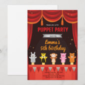 Puppet birthday party invitation (Devant / Derrière)