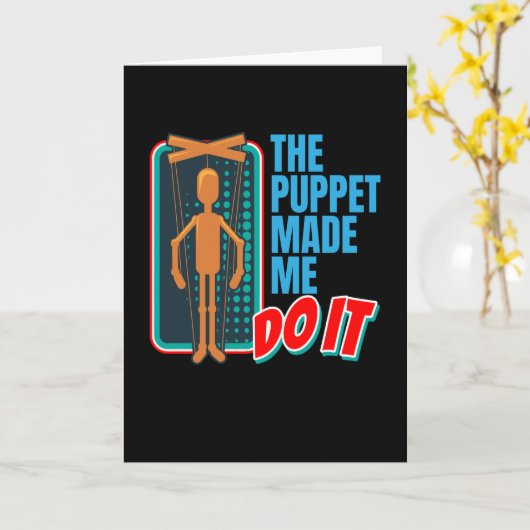 Puppet maakte me Puppeteer Kaart (Gele Bloem)
