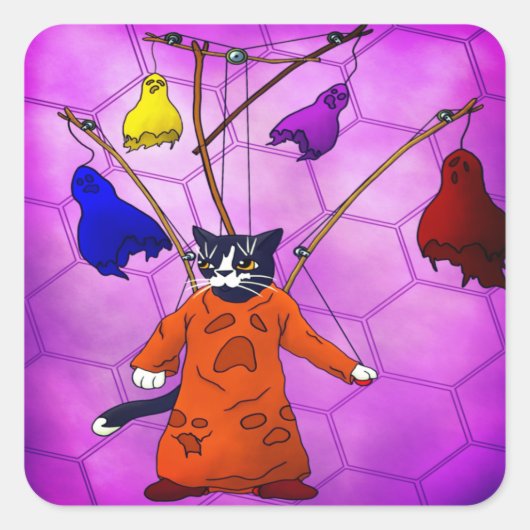 Puppet Master Cat Rechthoekige Sticker (Voorkant)