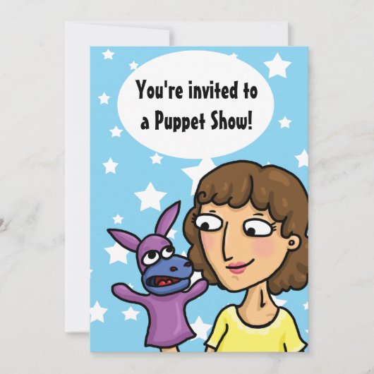 Puppet show Party Invitation Kaart (Voorkant)