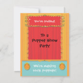 Puppet Show Party Invitation Kaart (Achterkant)