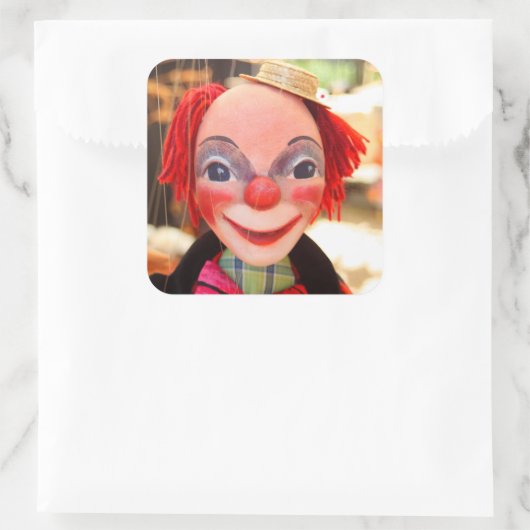Puppet Vierkante Sticker (Tas)