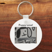 Puppie liefde voor kunst design vrede sleutelhanger (Voorkant)