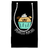 Puppie puppy Cupcake Pun Dark BG Klein Cadeauzakje (Voorkant)