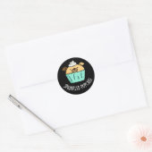 Puppie puppy Cupcake Pun Dark BG Ronde Sticker (Envelop)
