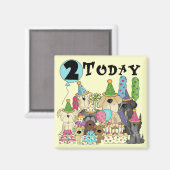 Puppies 2e Verjaardags Bash Tshirts en geschenken Magneet (Voorkant / Achterkant)