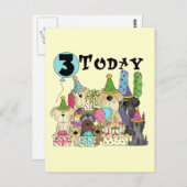 Puppies 3e Verjaardags Bash Tshirts en geschenken Briefkaart (Voorkant / Achterkant)