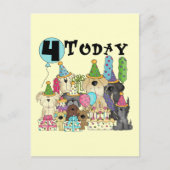 Puppies 4th Birthday Bash Tshirts en geschenken Briefkaart (Voorkant)