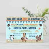 Puppies All-Star Boy Anniversaire Fête Invitation (Debout devant)
