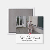 Puppies eerste kerstfoto magneet (Voorkant / Achterkant)