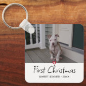 Puppies eerste kerstfoto sleutelhanger (Voorkant)