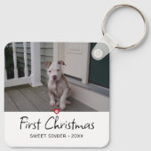 Puppies eerste kerstfoto sleutelhanger (Achterkant)