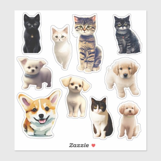 Puppies en Stickers van Kitten Scrapbook (Vel)