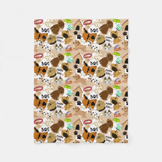 Puppies Fleece Deken (Voorkant)
