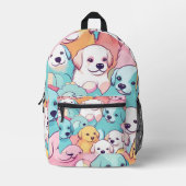Puppies Galore Pastel Getrokken Bedrukte Rugzak (Voorkant)