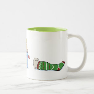Puppies Kerstmis Cute Keesie Holiday Tweekleurige Koffiemok