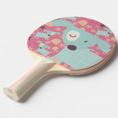 Puppies, sterren en bloemen tafeltennisbatje (Voorkant Gekanteld)