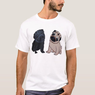 Puppies T-shirt met zwart en Fawn Pug