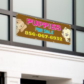 Puppies te koop Aangepaste banner (Buitenkant Gebouw)
