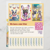puppies te koop flyer met QR code sinaasappel (Voorkant / Achterkant)