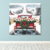 Puppies van de Golden Retriever Canvas Afdruk (Insitu (Houten vloer))