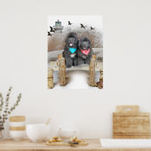 Puppies van Newfoundland op het strand Poster (Keuken)