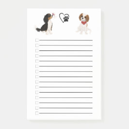 Puppies van Tri Colored en Blenheim Cavalier Post-it® Notes