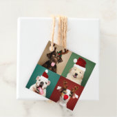 Puppies voor kerstkerstrenrenrenrendieren bedankjes labels (In situ)