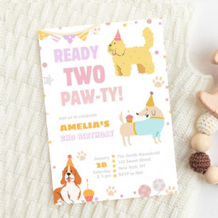 Puppy 2e Verjaardag Klaar Twee Pawty Dog Theme Kaart
