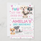 Puppy 2nd Birthday Invitation Deux laissez les chi (Devant)