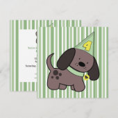 Puppy 4e verjaardag Kinder Limoen Aangepaste uitno Kaart (Voorkant / Achterkant)