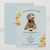 Puppy aime gâteau Anniversaire Fête Invitation (Devant / Derrière)