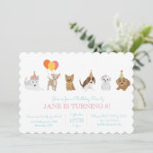 Puppy Anniversaire Fête Invitation (Debout devant)