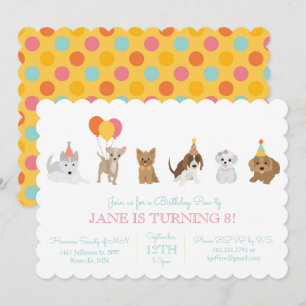 Puppy Anniversaire Fête Invitation
