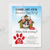 Puppy Anniversaire Fête Invitation (Devant)