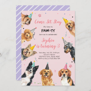 Puppy Anniversaire Invitation Chien Party Pawty Gi