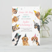 Puppy Anniversaire Invitation Chien Party Pawty Gi (Debout devant)