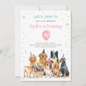 Puppy Anniversaire Invitation Chien Party Pawty Gi (Devant)