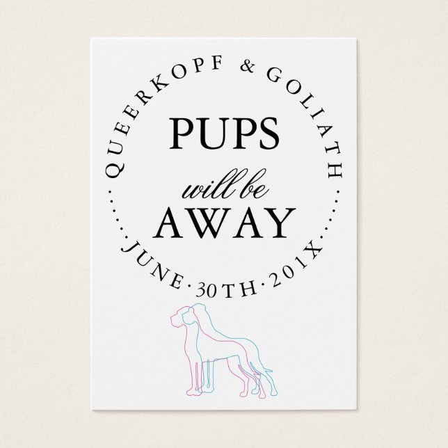 Puppy Announcement Visitekaartje (Voorkant)