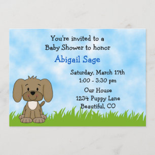 Puppy Baby shower Uitnodiging voor jongens