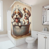 Puppy Bath Time Bliss Douchegordijn (In situ)