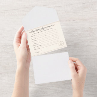 Puppy Birth & Adoption Certificate – All In One Uitnodiging